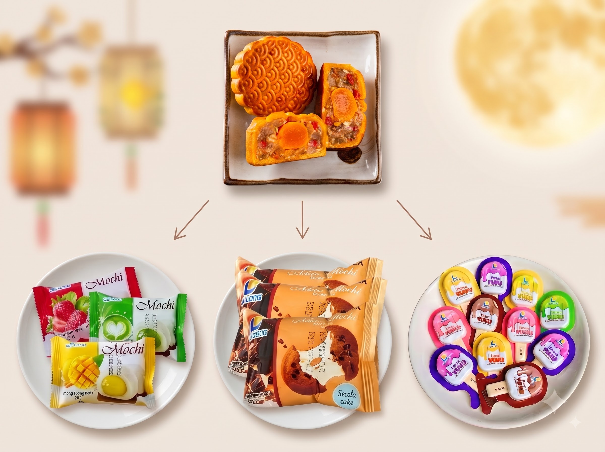 bánh mochi đại long, bánh phủ socola đại long