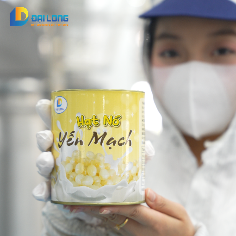 lon hạt nổ yến mạch đại long trong nhà máy đạt chuẩn