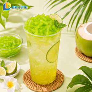 trà trái cây chanh mix thạch dừa táo xanh đại long