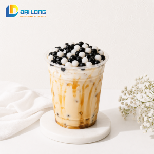 trà sữa mix thạch bi 2 màu đại long