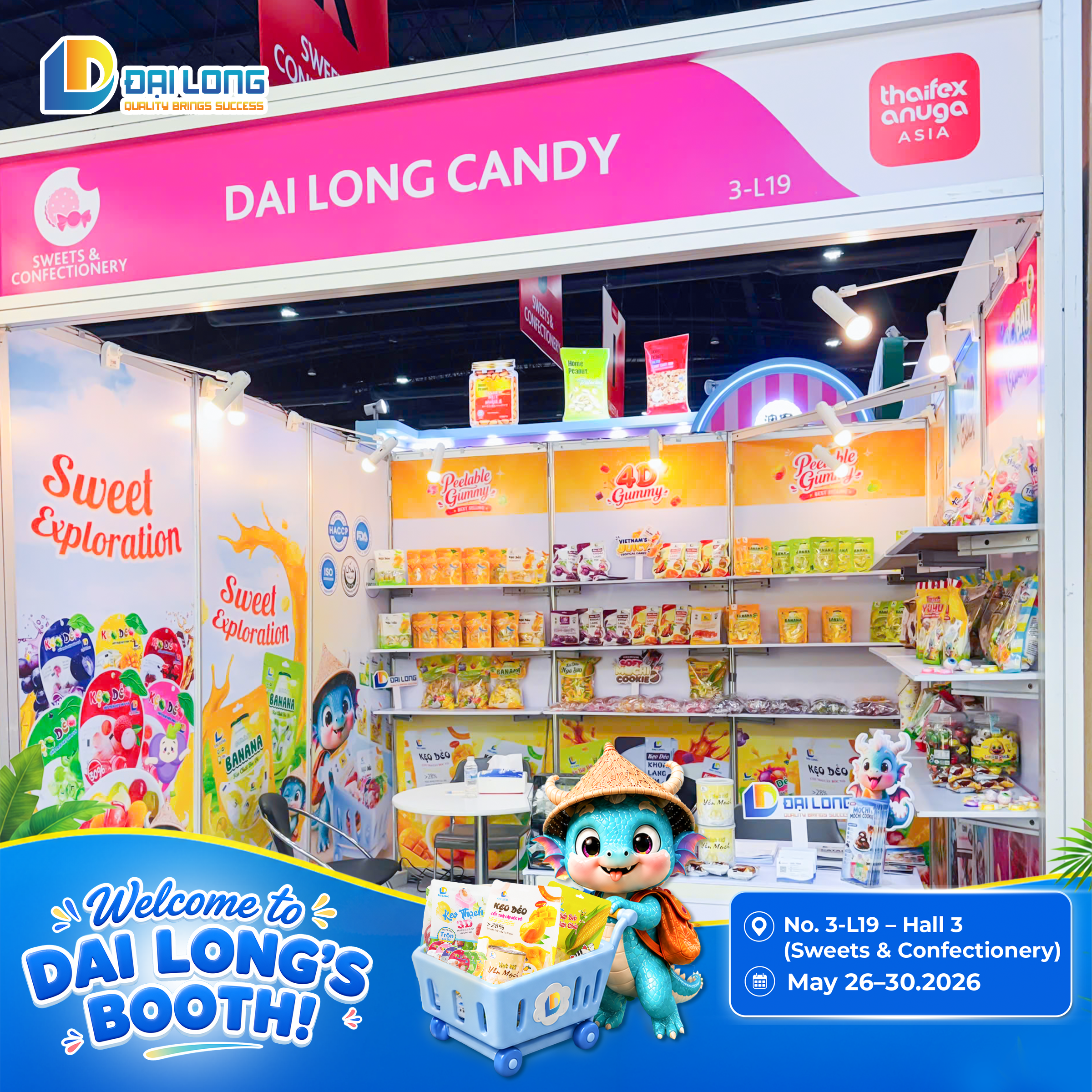 Gian hàng Đại Long Candy tham gia ThaiFex