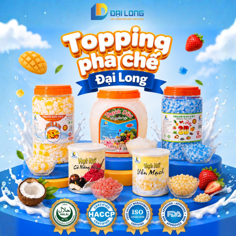 tổng hợp các loại topping pha chế đại long