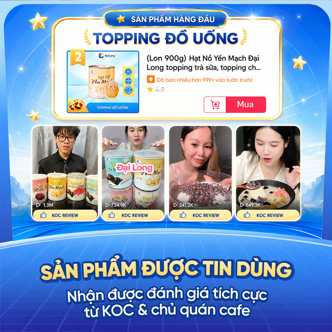 hạt nổ đại long được nhiều reviewer, koc, kol review